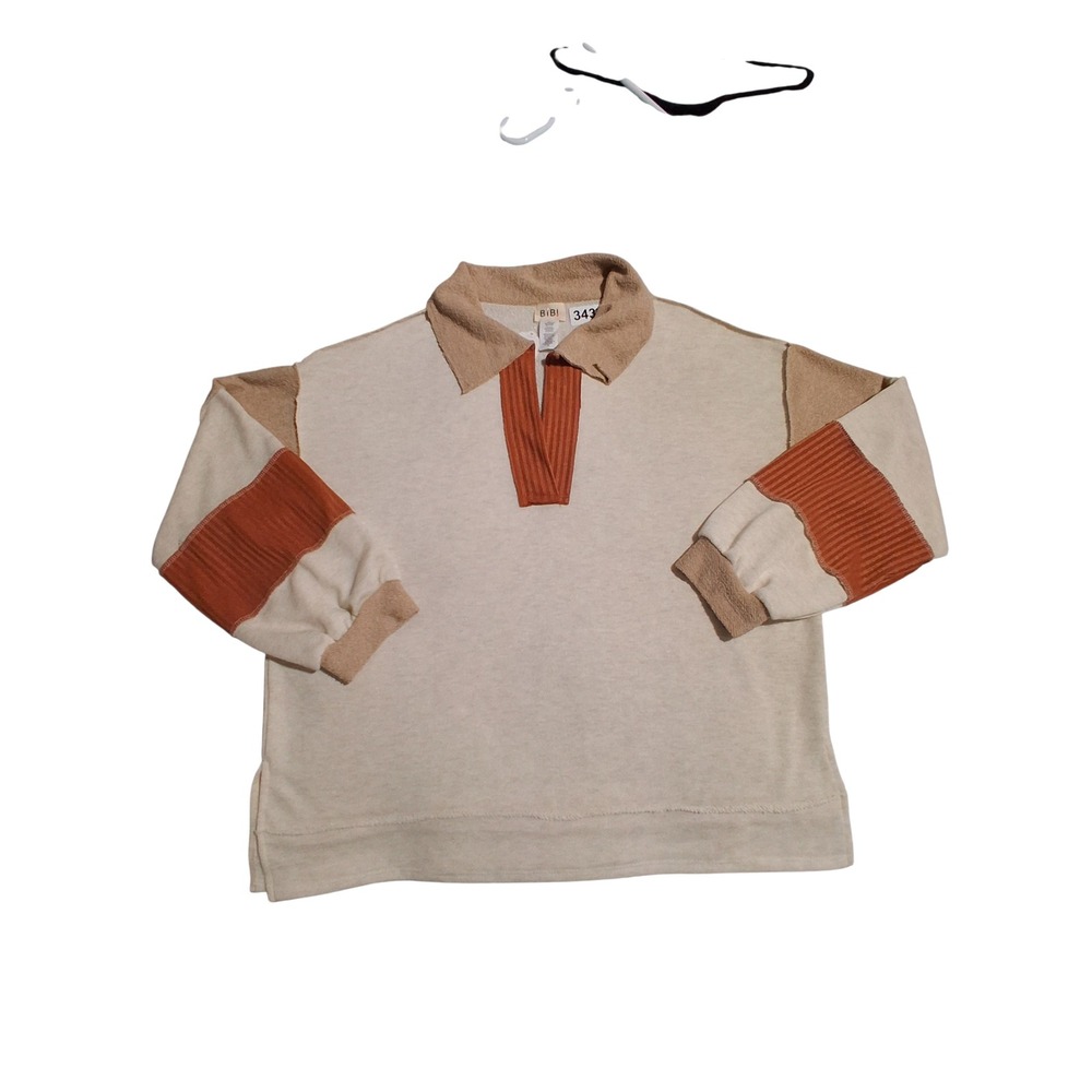 BiBi Oversized Colorblock Exposed Seam Women's size XL French Terry Sweatshirt